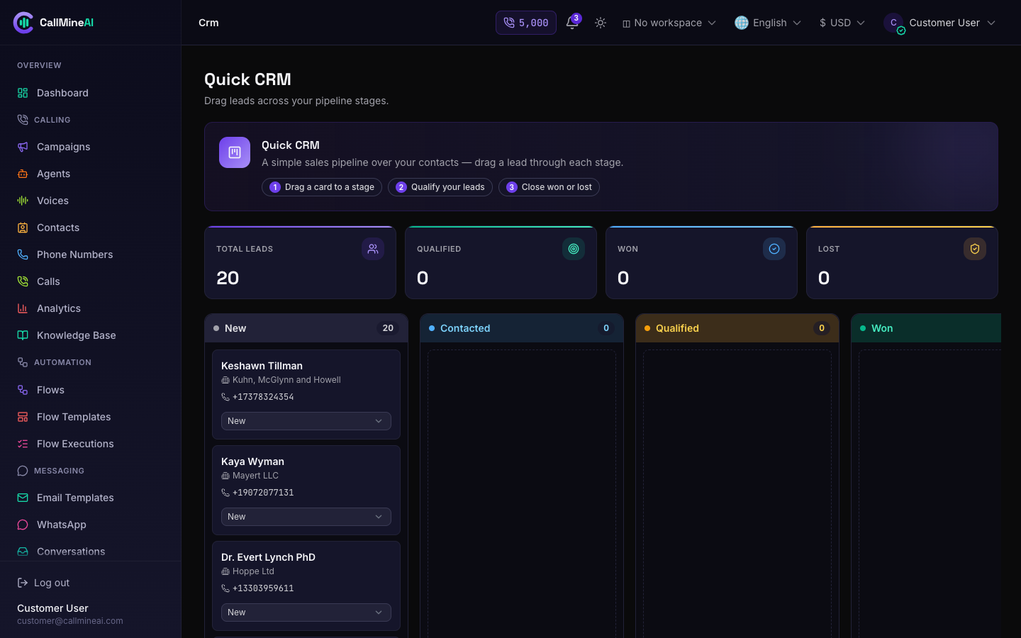 Customer — CRM board